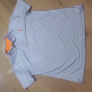 EUC Protect Your Tail Polo Shirt Men's sz XXL Blue/White Golf Polo Shirt